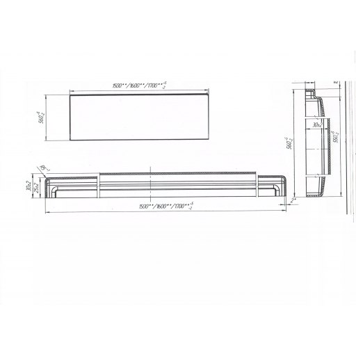 Панель фронтальная для ванн 1 Марка Flat MG 170 см 02мгфл17